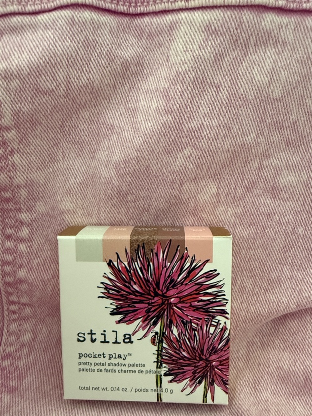 Stila Pocket Play Pretty Petal Shadow Palette - Pink and Gold Floral Box